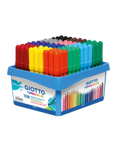 GIOTTO ROTULADORES TURBO MAXI COLORES SURTIDOS SCHOOLPACK 108 UD