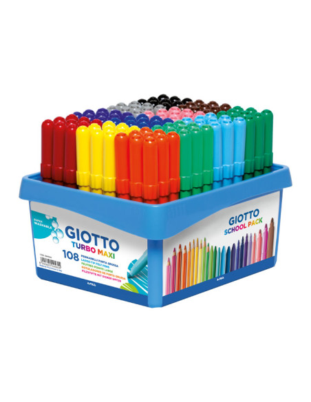 SCHOOLPACK 108 ROTULADORES GIOTTO TURBO MAXI