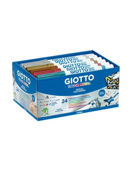 SCHOOLPACK 24 ROTULADORES GIOTTO DECOR METAL