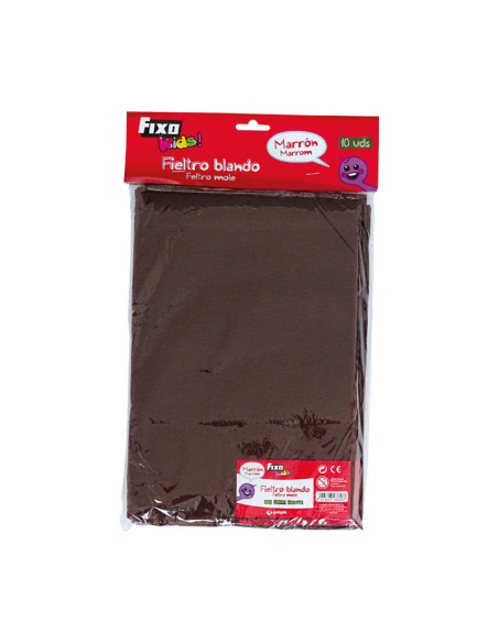 FIELTRO FIXO KIDS 170g 20x30 MARRON BOLSA DE 10