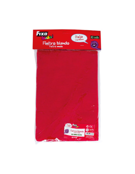 FIELTRO FIXO KIDS 170g 20x30 ROJO BOLSA DE 10