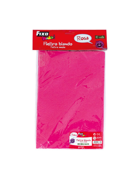FIELTRO FIXO KIDS 170g 20x30 ROSA BOLSA DE 10