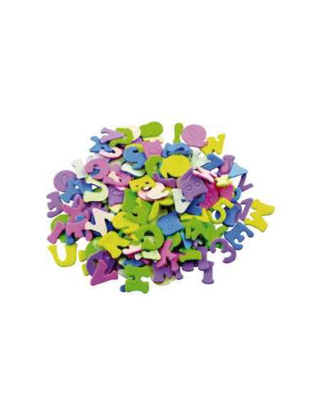 BOLSA 170 FIGURAS GOMA EVA FIXO KIDS ADHESIVAS LETRAS Y NÚMEROS