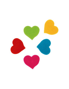 BOLSA 30 FIGURAS DE FIELTRO FIXO KIDS CORAZONES