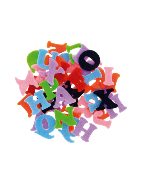 BOLSA 100 FIGURAS DE FIELTRO FIXO KIDS LETRAS