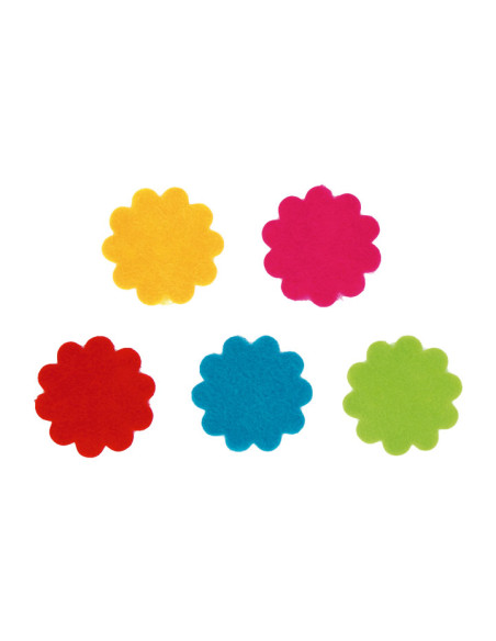 BOLSA 30 FIGURAS DE FIELTRO FIXO KIDS FLORES