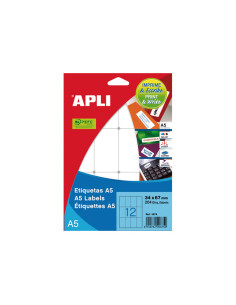 BLÍSTER 15h ETIQUETAS APLI 34x67mm A5