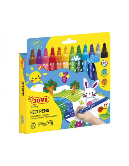 ESTUCHE 12 ROTULADORES JOVI FELT PENS JUMBO