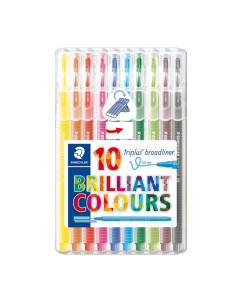 ESTUCHE 10 ROTULADORES STAEDTLER TRIPLUS BROADLINER 338