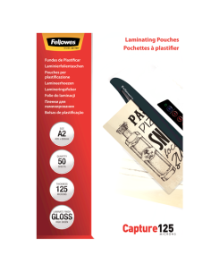 PACK 50 FUNDAS DE PLASTIFICAR FELLOWES BRILLO A2 125 MICRAS