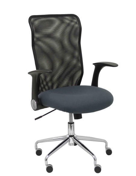 SILLA PIQUERAS Y CRESPO MINAYA BRAZOS RETRACTILES MECANISMO BASCULANTE ERGONOMICA RESPALDO MALLA TRANSPIRABLE NEGRA ASIENTO TAPI