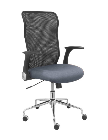 SILLA PIQUERAS Y CRESPO MINAYA BRAZOS RETRACTILES MECANISMO BASCULANTE ERGONOMICA RESPALDO MALLA TRANSPIRABLE NEGRA ASIENTO TAPI