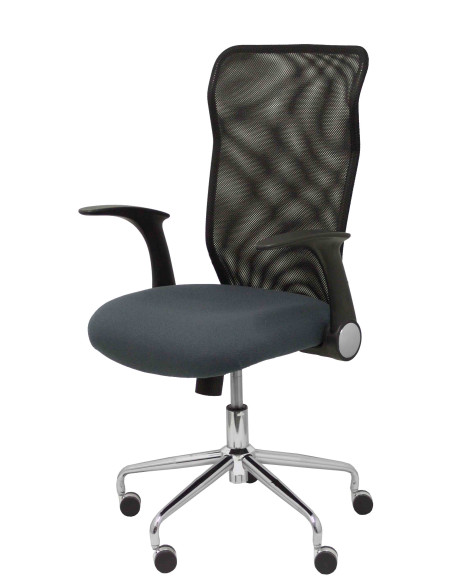SILLA PIQUERAS Y CRESPO MINAYA BRAZOS RETRACTILES MECANISMO BASCULANTE ERGONOMICA RESPALDO MALLA TRANSPIRABLE NEGRA ASIENTO TAPI