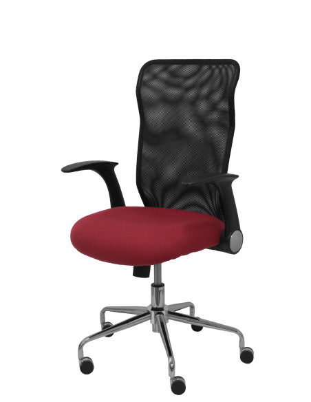 SILLA PIQUERAS Y CRESPO MINAYA BRAZOS RETRACTILES MECANISMO BASCULANTE ERGONOMICA RESPALDO MALLA TRANSPIRABLE NEGRA ASIENTO TAPI