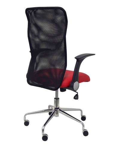 SILLA MINAYA SÍMILPIEL CON BRAZOS MALLA NEGRA