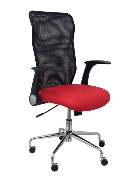 SILLA PIQUERAS Y CRESPO MINAYA BRAZOS RETRACTILES MECANISMO BASCULANTE ERGONOMICA RESPALDO MALLA TRANSPIRABLE NEGRA ASIENTO TAPI