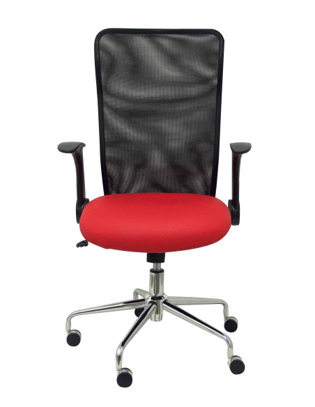 SILLA PIQUERAS Y CRESPO MINAYA BRAZOS RETRACTILES MECANISMO BASCULANTE ERGONOMICA RESPALDO MALLA TRANSPIRABLE NEGRA ASIENTO TAPI