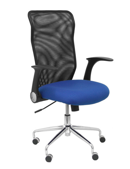 SILLA MINAYA TELA CON BRAZOS MALLA NEGRA