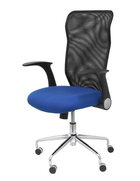 SILLA MINAYA TELA CON BRAZOS MALLA NEGRA