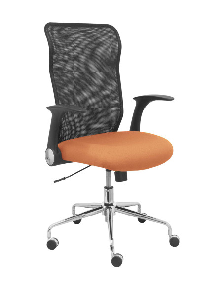 SILLA PIQUERAS Y CRESPO MINAYA BRAZOS RETRACTILES MECANISMO BASCULANTE ERGONOMICA RESPALDO MALLA TRANSPIRABLE NEGRA ASIENTO TAPI