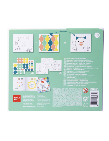 JUEGO DE GOMETS APLI KIDS GEOMÉTRICOS ANIMALES