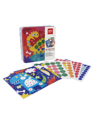 CAJA METÁLICA APLI KIDS STICKERS GAME DINO