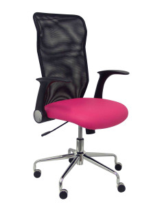 SILLA MINAYA SÍMILPIEL CON BRAZOS MALLA NEGRA