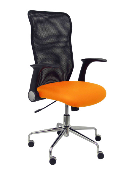 SILLA PIQUERAS Y CRESPO MINAYA BRAZOS RETRACTILES MECANISMO BASCULANTE ERGONOMICA RESPALDO MALLA TRANSPIRABLE NEGRA ASIENTO TAPI
