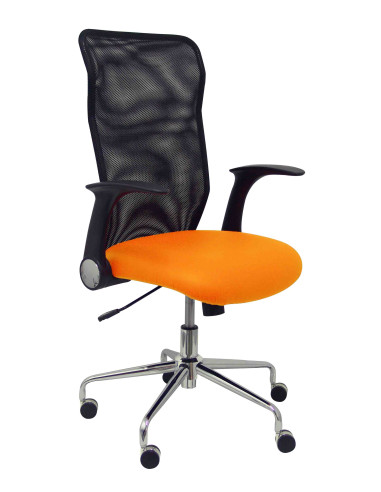 SILLA MINAYA SÍMILPIEL CON BRAZOS MALLA NEGRA