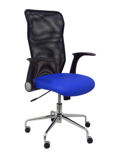 SILLA MINAYA SÍMILPIEL CON BRAZOS MALLA NEGRA