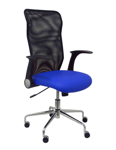 SILLA PIQUERAS Y CRESPO MINAYA BRAZOS RETRACTILES MECANISMO BASCULANTE ERGONOMICA RESPALDO MALLA TRANSPIRABLE NEGRA ASIENTO TAPI