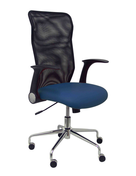 SILLA PIQUERAS Y CRESPO MINAYA BRAZOS RETRACTILES MECANISMO BASCULANTE ERGONOMICA RESPALDO MALLA TRANSPIRABLE NEGRA ASIENTO TAPI