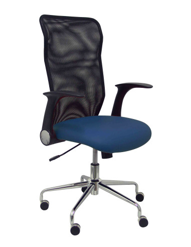 SILLA MINAYA SÍMILPIEL CON BRAZOS MALLA NEGRA