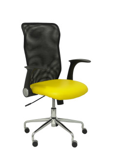 SILLA MINAYA SÍMILPIEL CON BRAZOS MALLA NEGRA 2