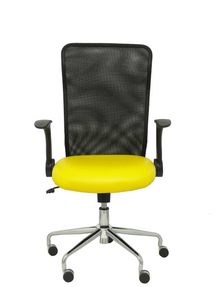 SILLA MINAYA SÍMILPIEL CON BRAZOS MALLA NEGRA