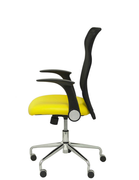 SILLA MINAYA SÍMILPIEL CON BRAZOS MALLA NEGRA