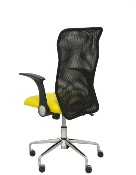 SILLA MINAYA SÍMILPIEL CON BRAZOS MALLA NEGRA