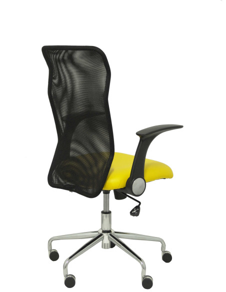 SILLA MINAYA SÍMILPIEL CON BRAZOS MALLA NEGRA