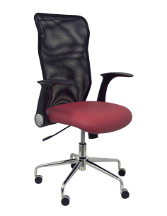 SILLA MINAYA SÍMILPIEL CON BRAZOS MALLA NEGRA