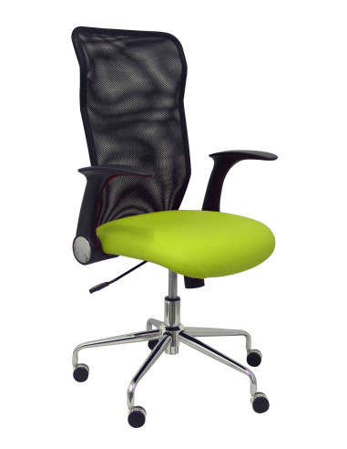 SILLA MINAYA SÍMILPIEL CON BRAZOS MALLA NEGRA