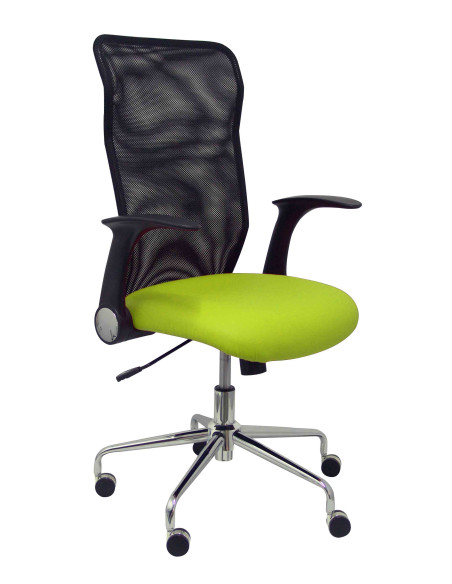 SILLA MINAYA SÍMILPIEL CON BRAZOS MALLA NEGRA