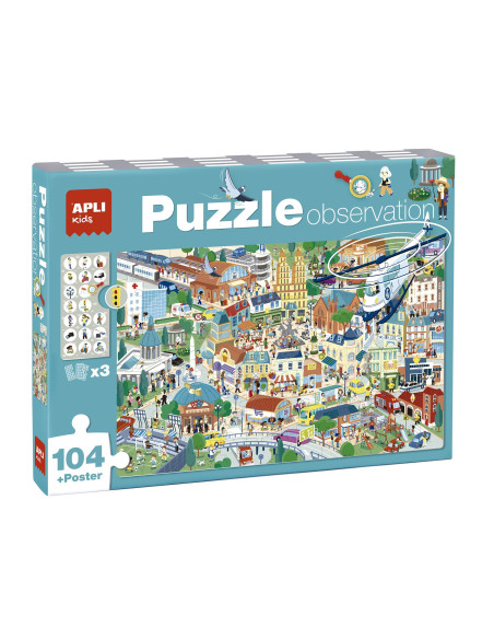 PUZLE EDUCATIVO APLI KIDS 104 PIEZAS OBSERVACION CIUDAD 5 años