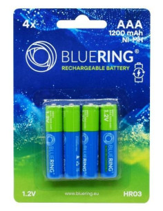 BLÍSTER 4 PILAS BLUERING RECARGABLES HR03