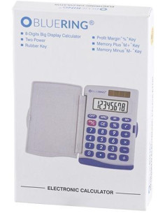 CALCULADORA DE BOLSILLO BLUERING CON TAPA 2