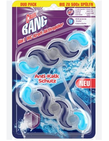 BLÍSTER 2 COLGADORES WC CILLIT BANG 6 EN 1 ACTIVE FRESH CAL