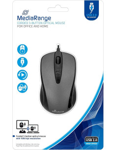 RATÓN ÓPTICO MEDIARANGE CON CABLE 3 BOTONES