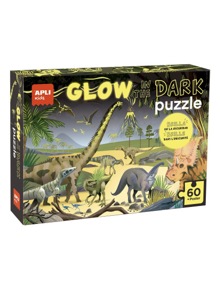 PUZZLE APLI KIDS GLOW IN THE DARK DINOSAURIOS
