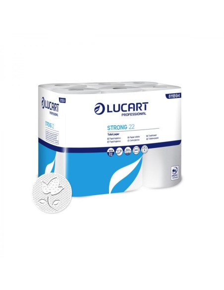 PACK 12 ROLLO PAPEL HIGIÉNICO LUCART STRONG 22