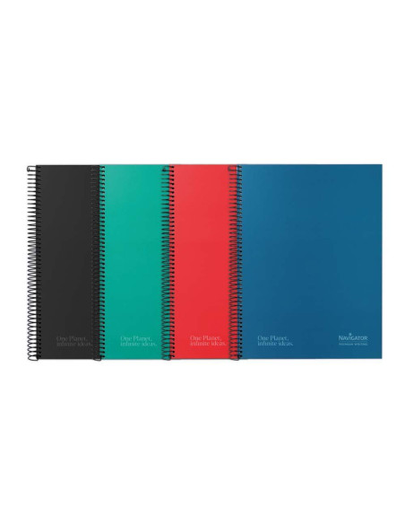 PACK 5 CUADERNOS NAVIGATOR A4 80h 4X4 COLORES VIVOS