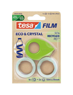 BLÍSTER 2 CINTAS ADHESIVA TESA FILM ECO & CRYSTAL 10mx19mm  DISPENSADOR